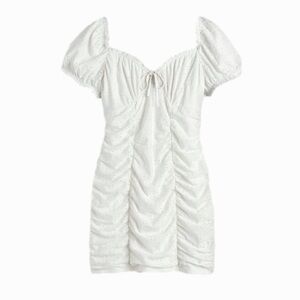 H&M off-white eyelet bodycon dress